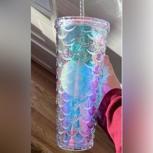 Starbucks China Siren Scales Cup Unicorn Aurora Glitter Mermaid Tumbler 24oz New - Picture 7 of 11